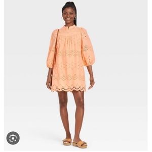 Universal thread target peach eyelet dress